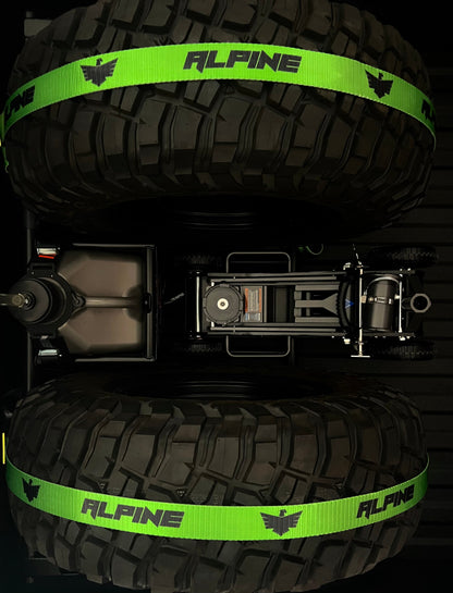 Neon Green Tire Tie Down (Single Strap) Alpine Offroad