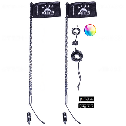 2x 187 LED Whips (1 Pair) 5150 Whips