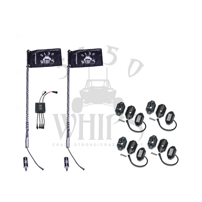 187 Whips and Rock Light Combo Kit