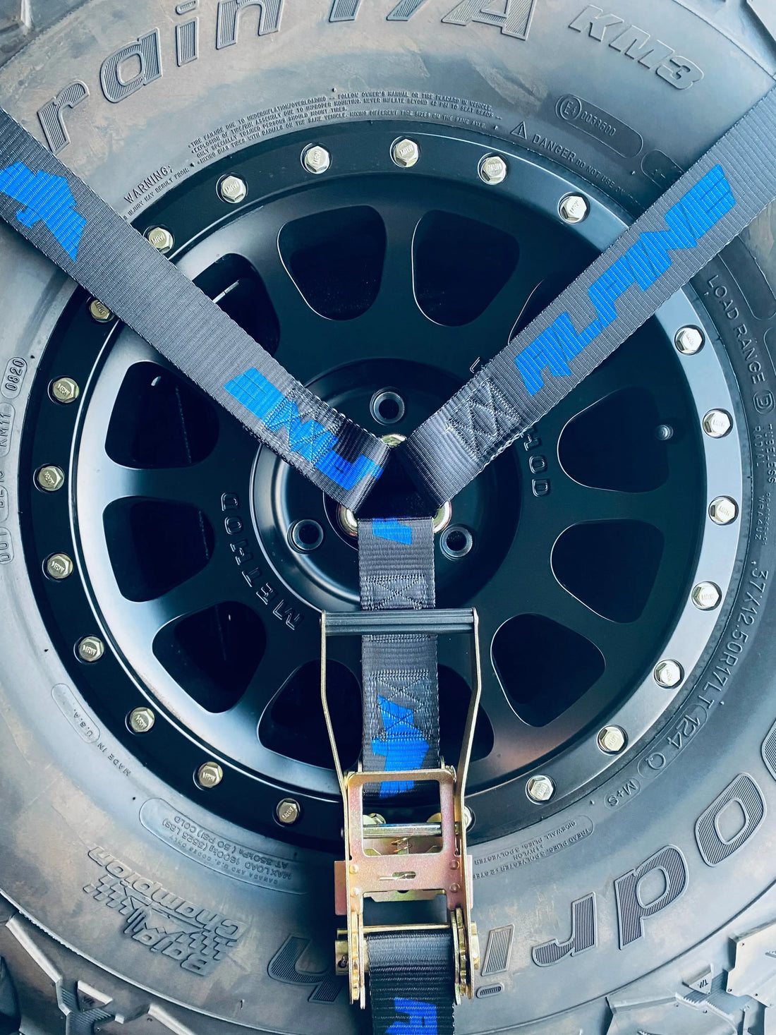 2" Blue and Black Y Strap Alpine Offroad
