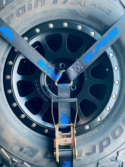 2" Blue and Black Y Strap Alpine Offroad