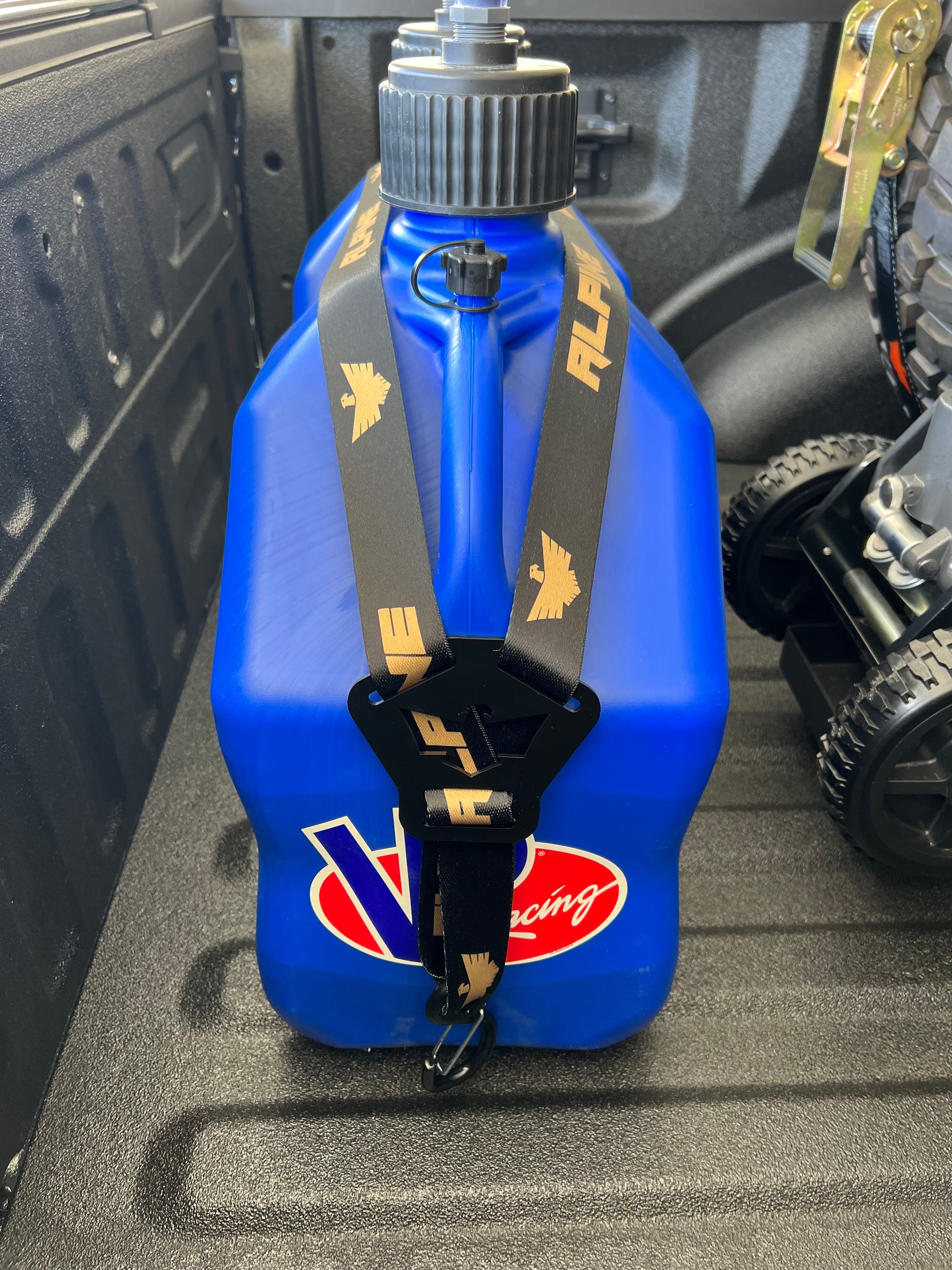 Dual Y Fuel Jug Strap-Gold and Black Alpine Offroad