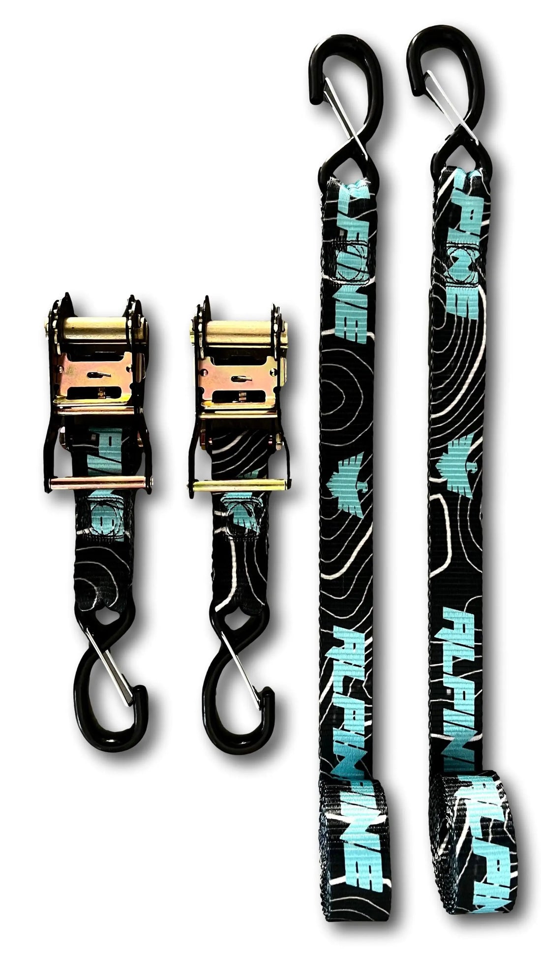 Teal Topo Universal Tie Downs (Pair) Alpine Offroad