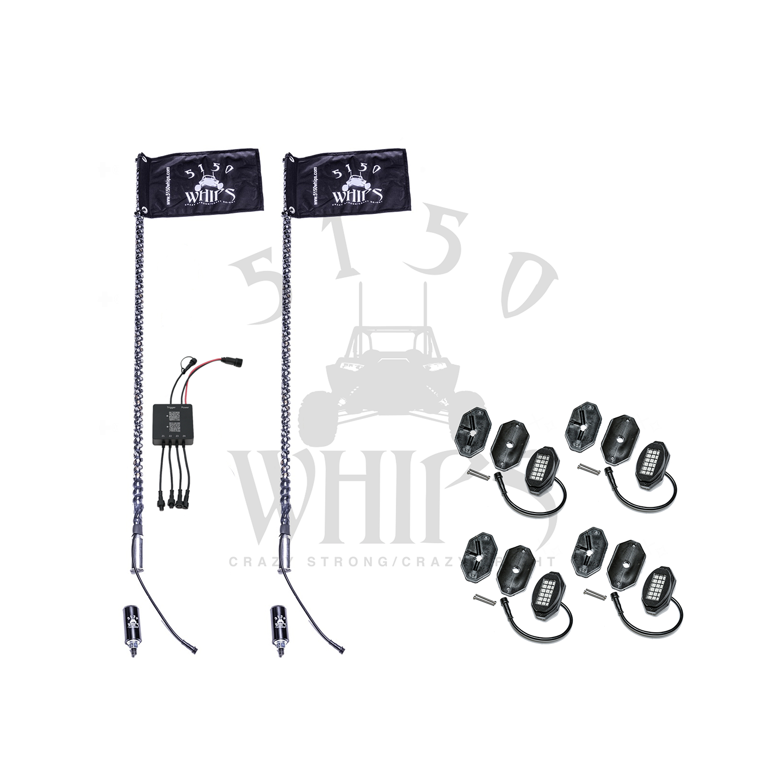 187 Whips and Rock Light Combo Kit