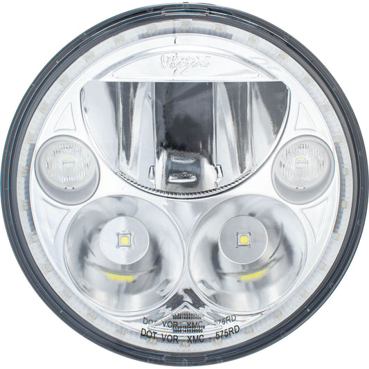 Single 5.75" Round VX LED Headlight (with Low-High-Halo)