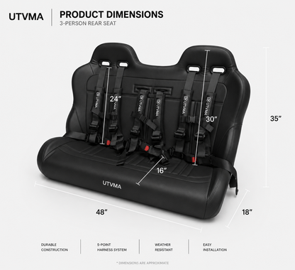 Yamaha Wolverine X4 Rear Bench Seat (2018+) W Harnesses