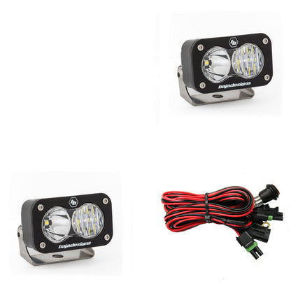 S2 Sport Black LED Auxiliary Light Pod Pair - Universal