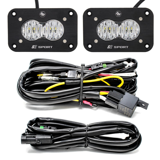 Baja Designs S2 Sport - Pair, LED, Flush Mount, Backup Kit | Universal