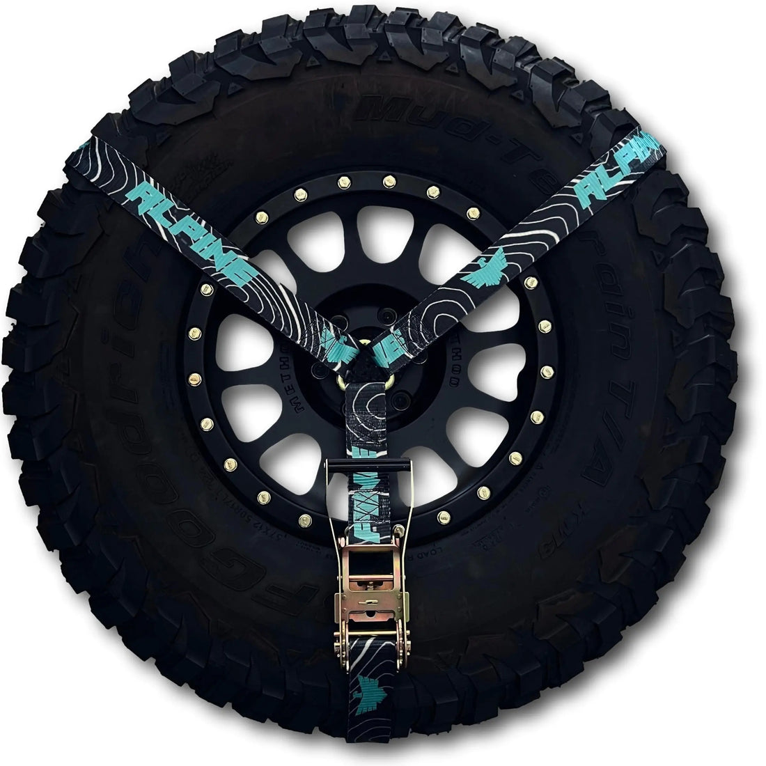 2" Teal Topography Y Strap Alpine Offroad