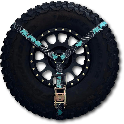 2" Teal Topography Y Strap Alpine Offroad