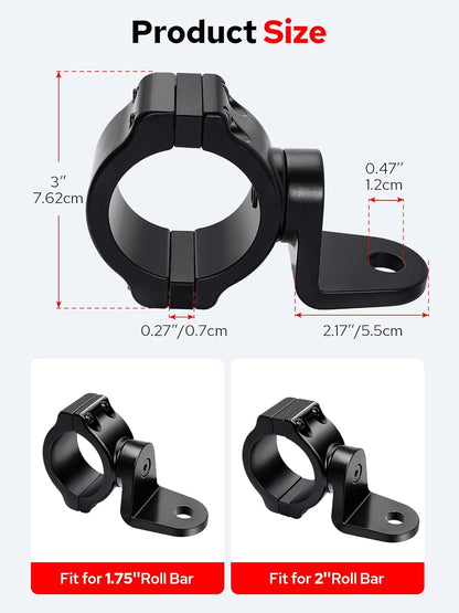 1.75 &amp; 2" Tube Clamp Mounts Pair - Fits RZR Pro Cages
