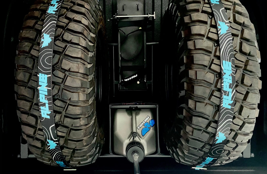 Teal Topography Tire Tie Down (Single Strap) Alpine Offroad