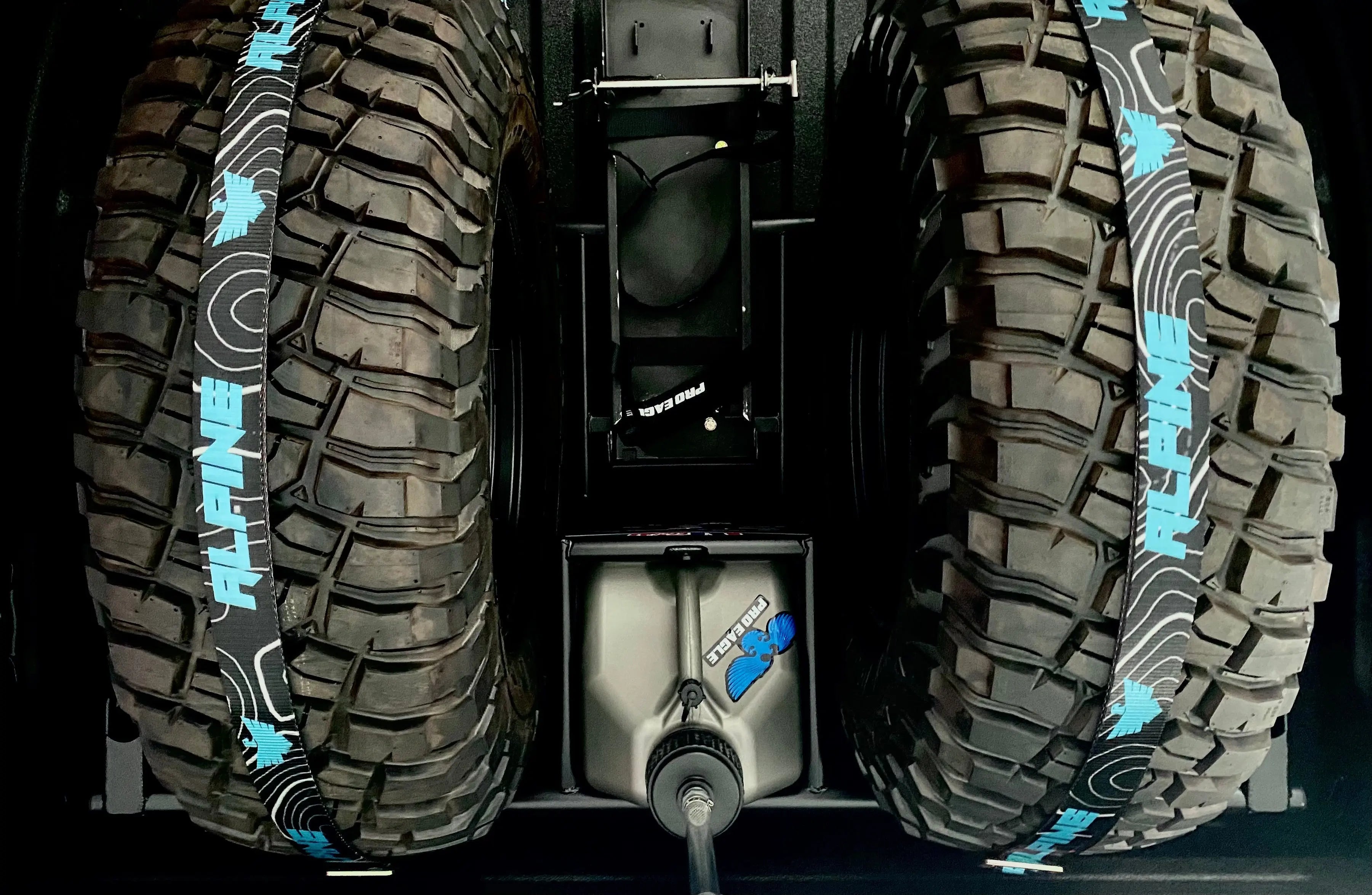 Teal Topography Tire Tie Down (Single Strap) Alpine Offroad