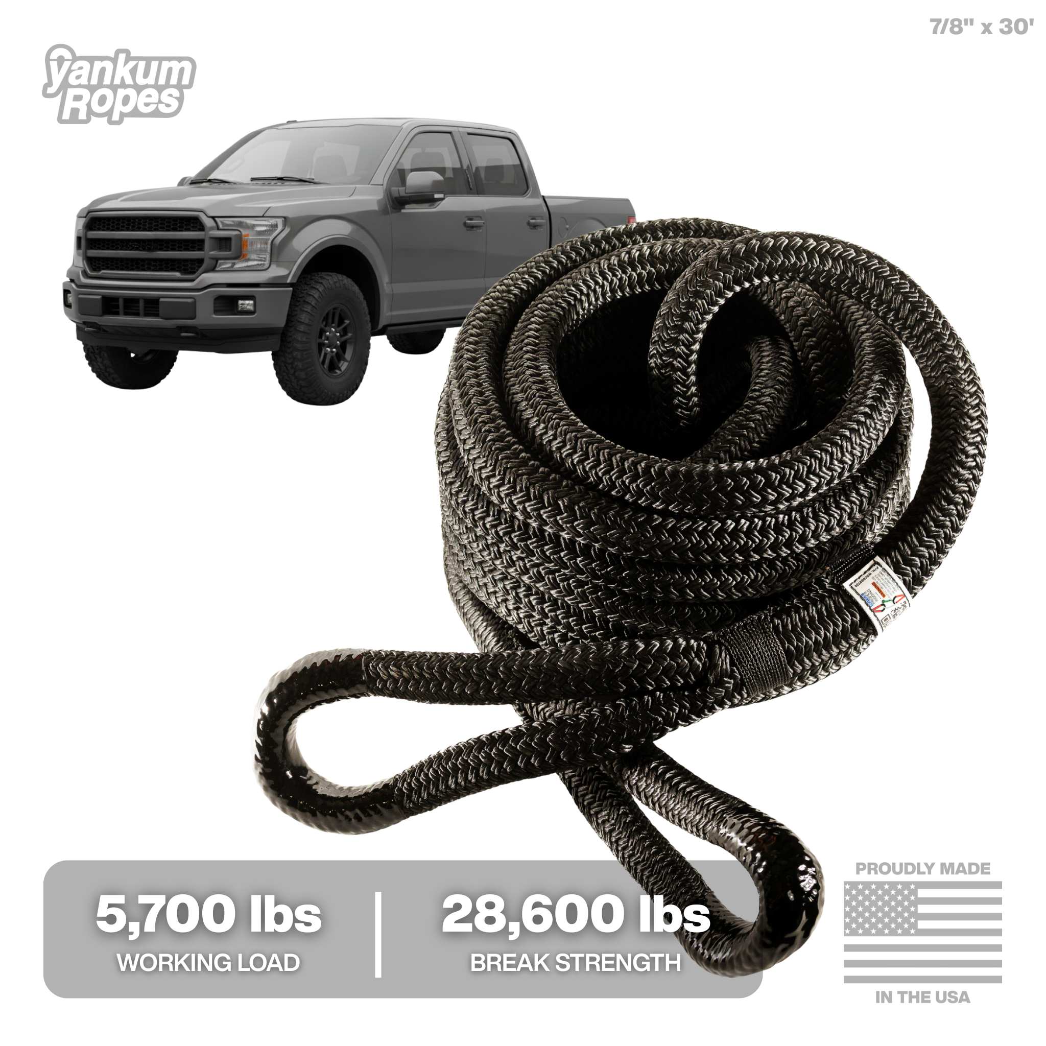 Hi-Vis Kinetic Recovery Rope