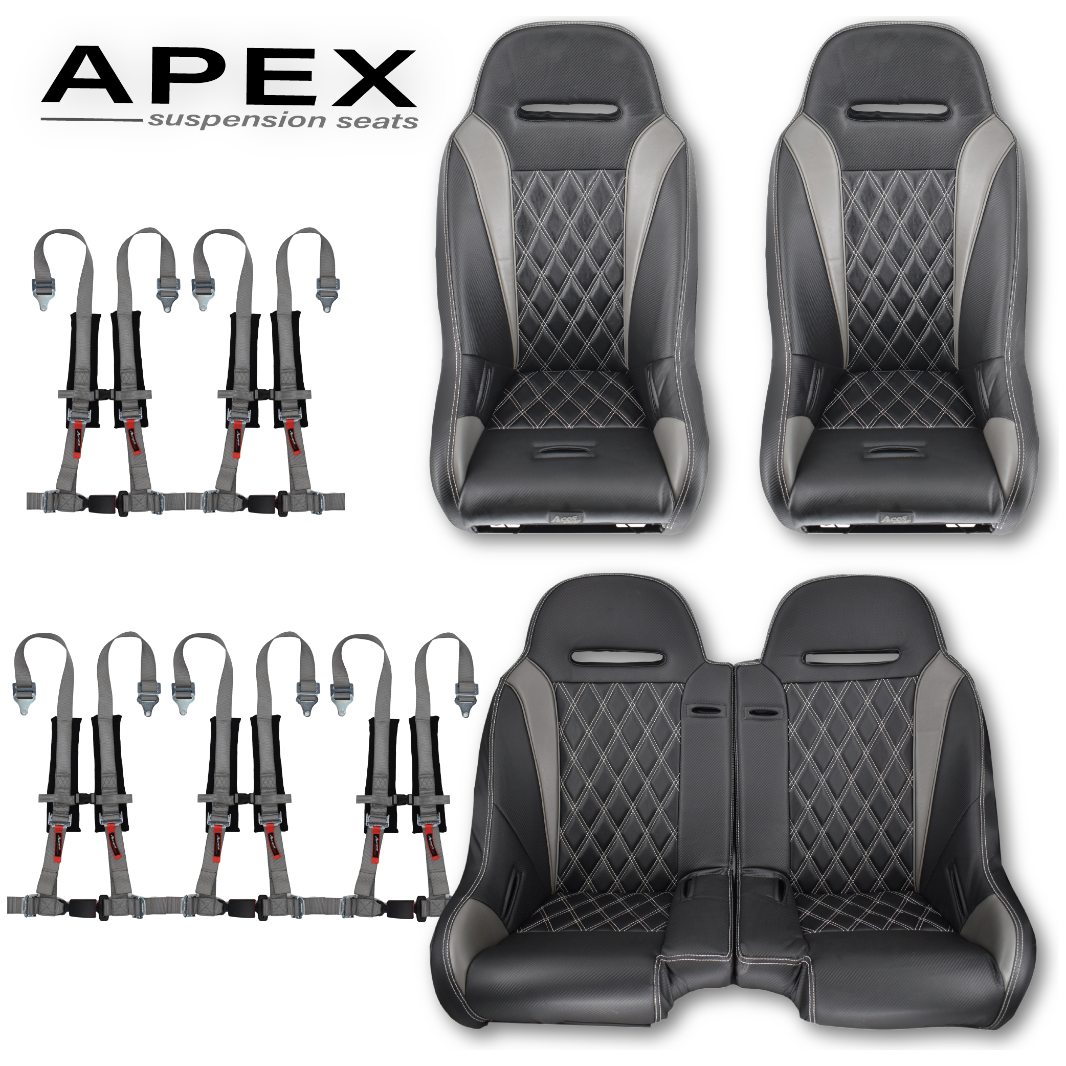 Aces Racing - 2024+ Polaris XP Bench Seat and Bucket Seat Combo