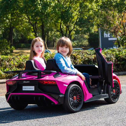 24V Lamborghini Aventador 2 Seater Ride On Car for Kids: Advanced Brushless Motor &amp; Differential for High-Octane Fun