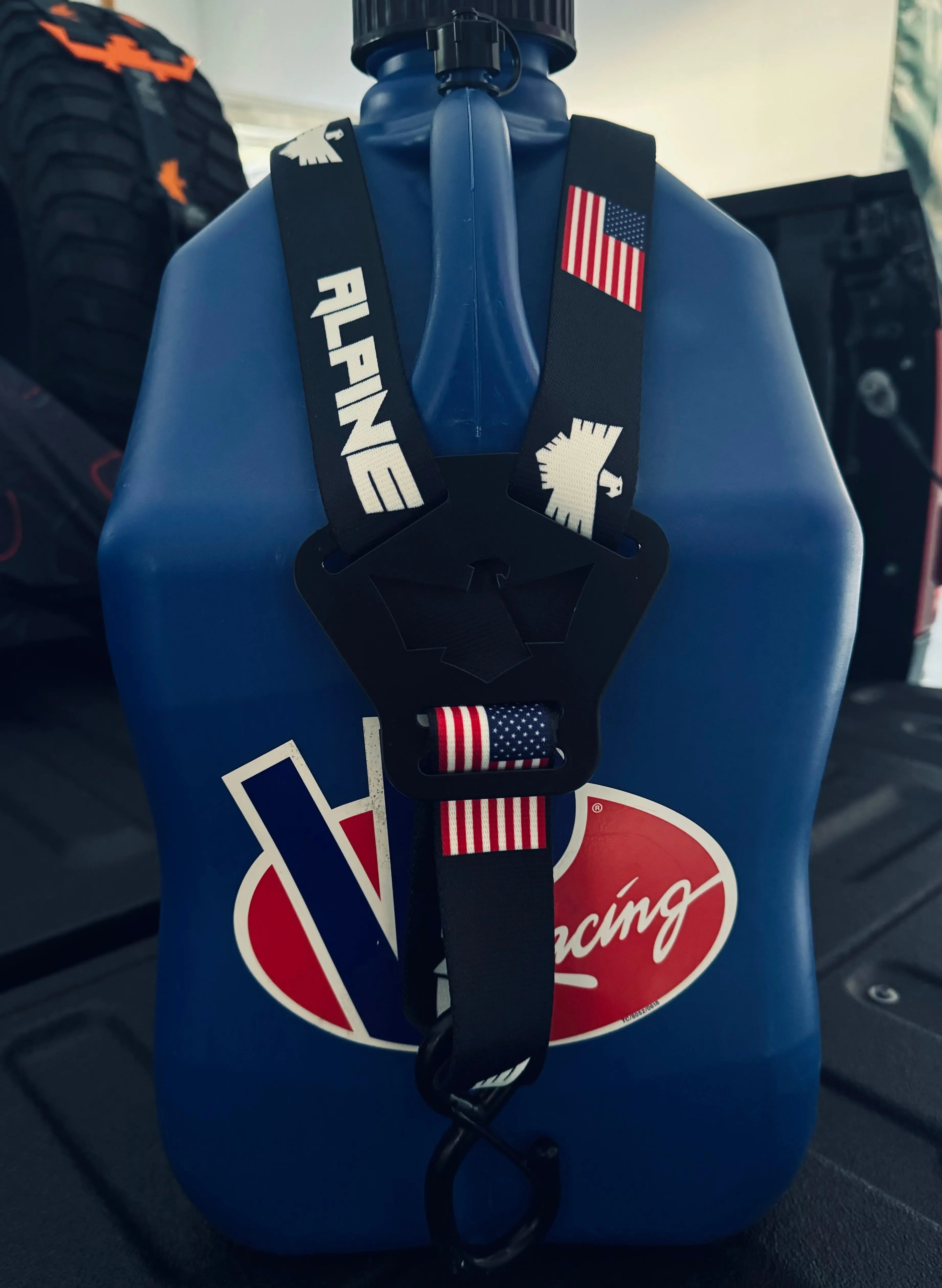 Dual Y Fuel Jug Strap- Alpine Flag Alpine Offroad