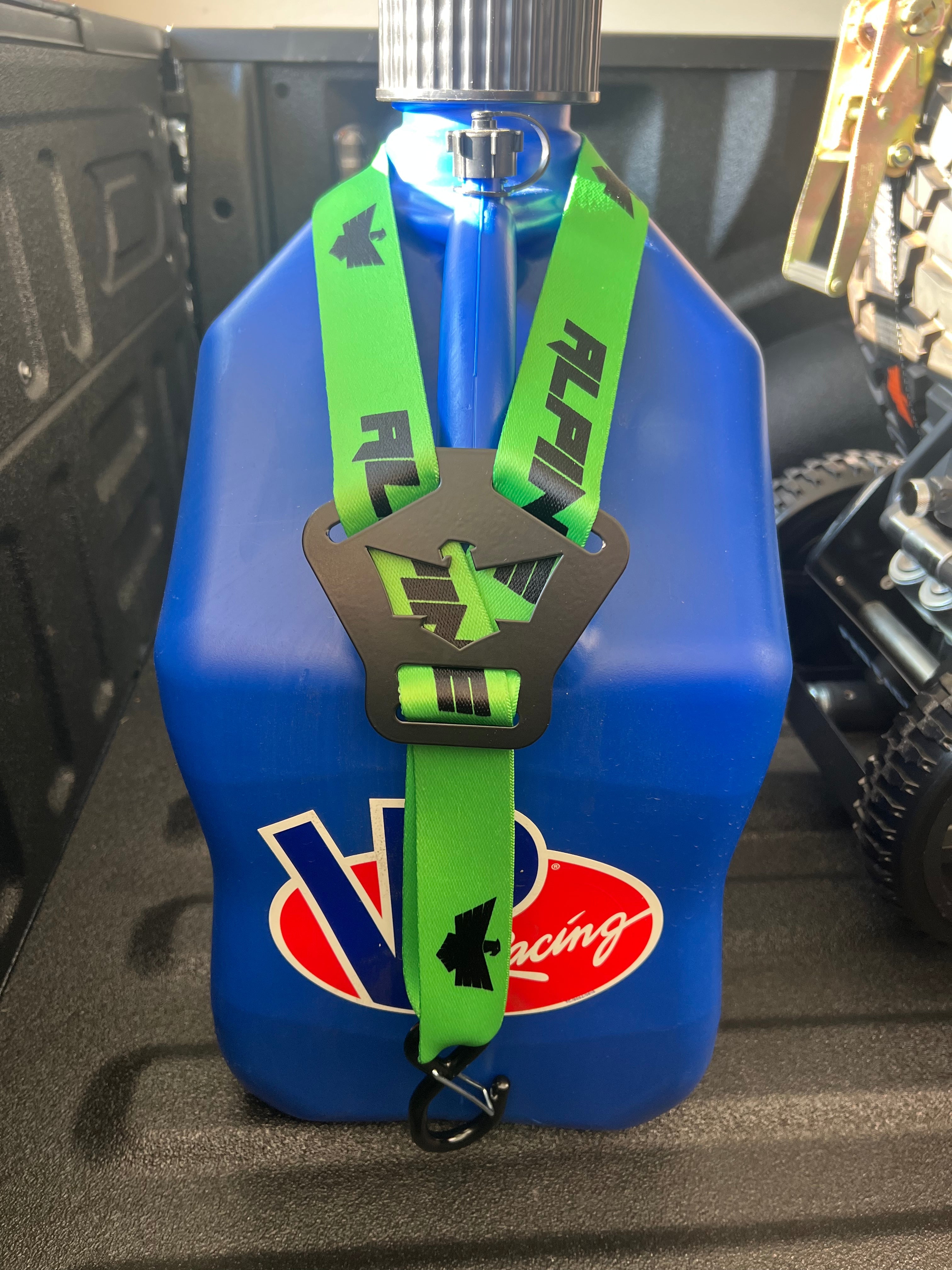 Dual Y Fuel Jug Strap-Neon Green Alpine Offroad