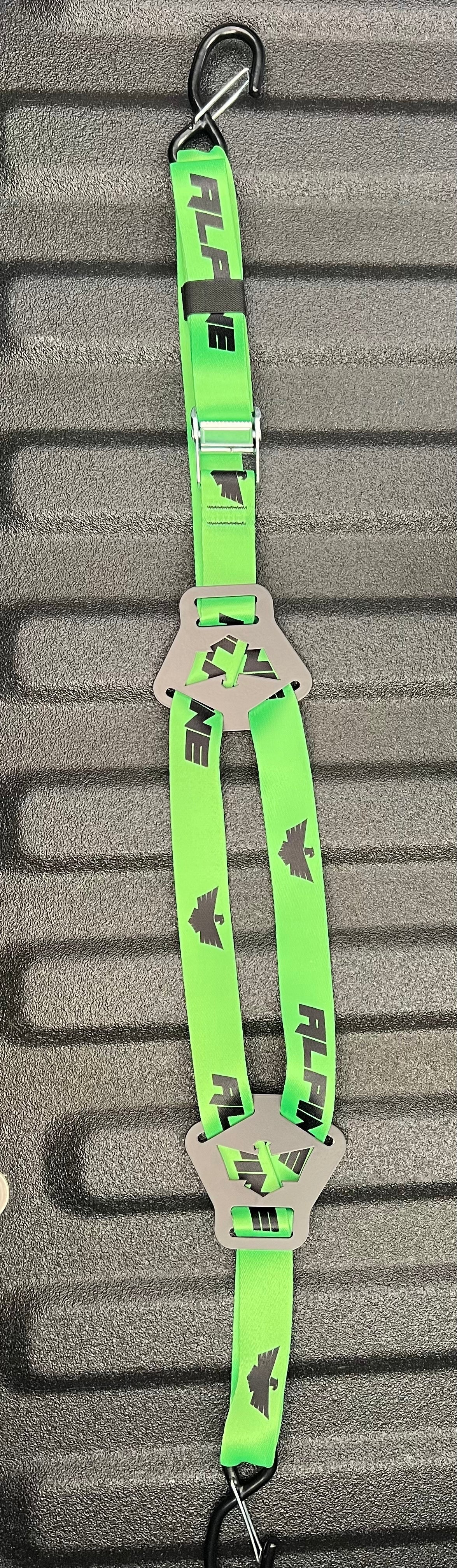 Dual Y Fuel Jug Strap-Neon Green Alpine Offroad