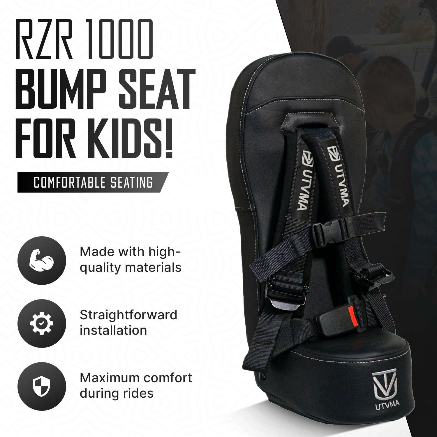 RZR 1000 Bump Seat (XP, Turbo, Turbo S, Dynamix, Trail, High Lifter)  2014-2023