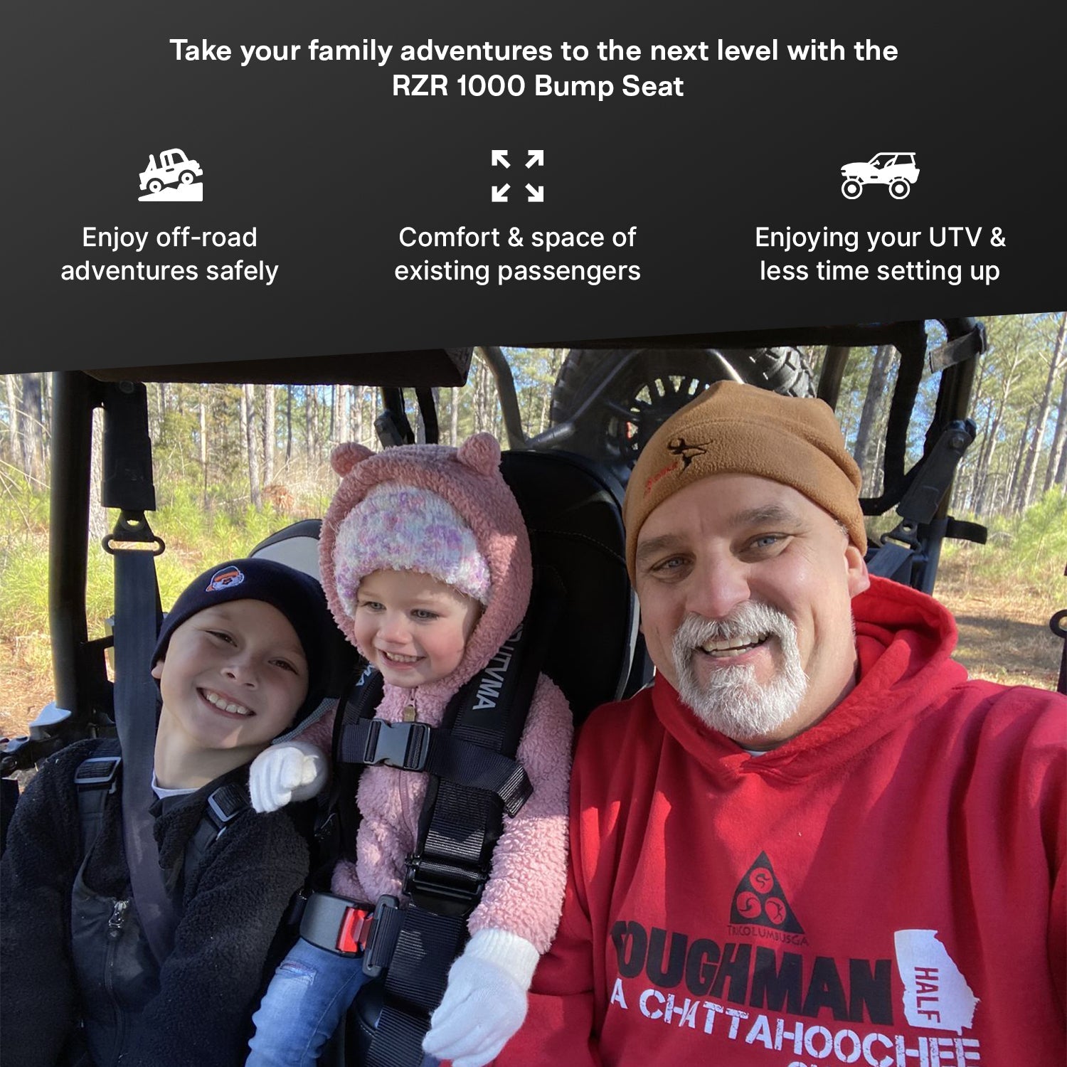 RZR 1000 Bump Seat (XP, Turbo, Turbo S, Dynamix, Trail, High Lifter)  2014-2023