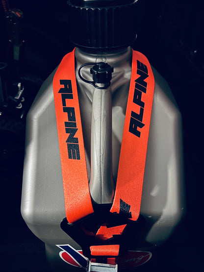 Dual Y Fuel Jug Strap-Orange Alpine Offroad