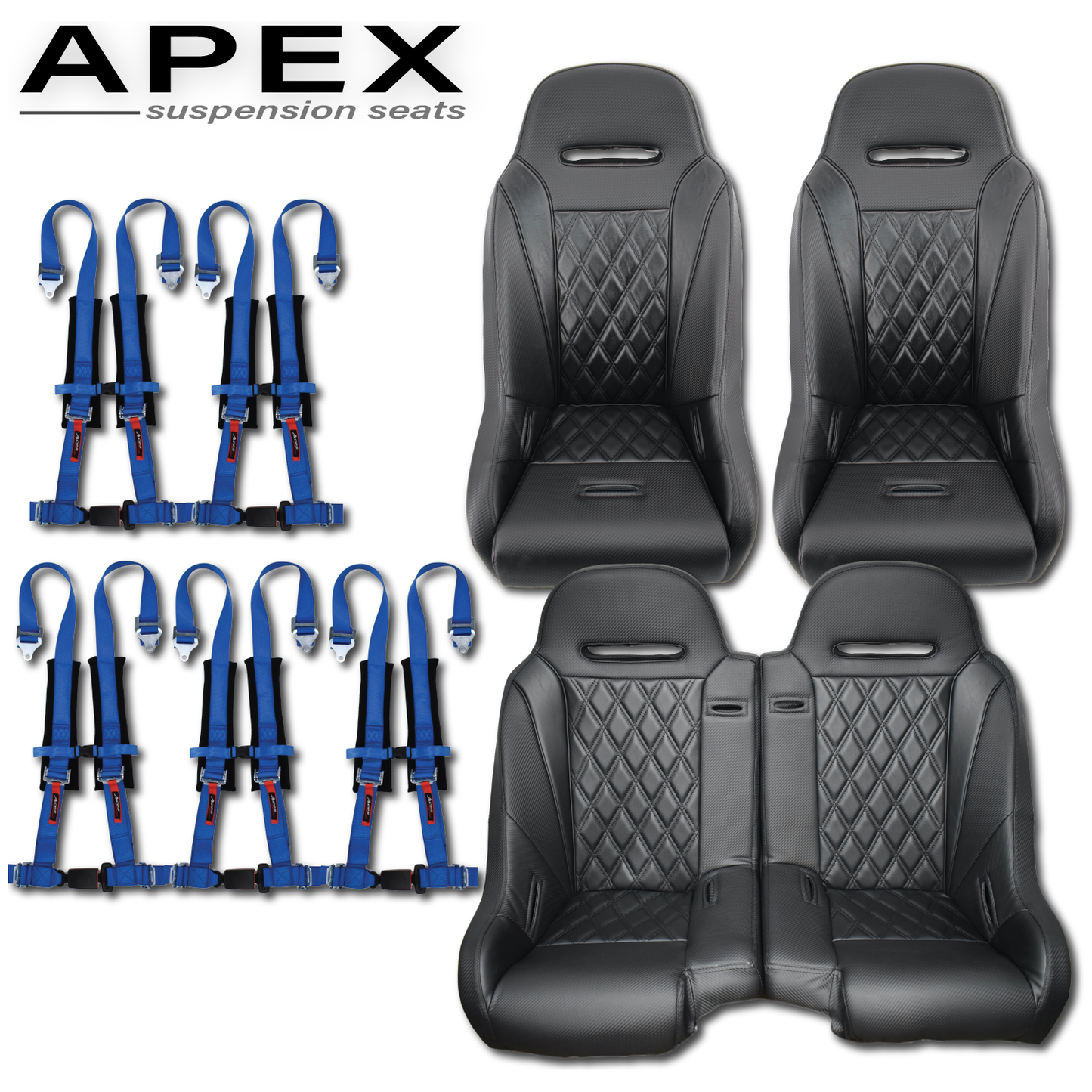 Aces Racing - 2024+ Polaris XP Bench Seat and Bucket Seat Combo