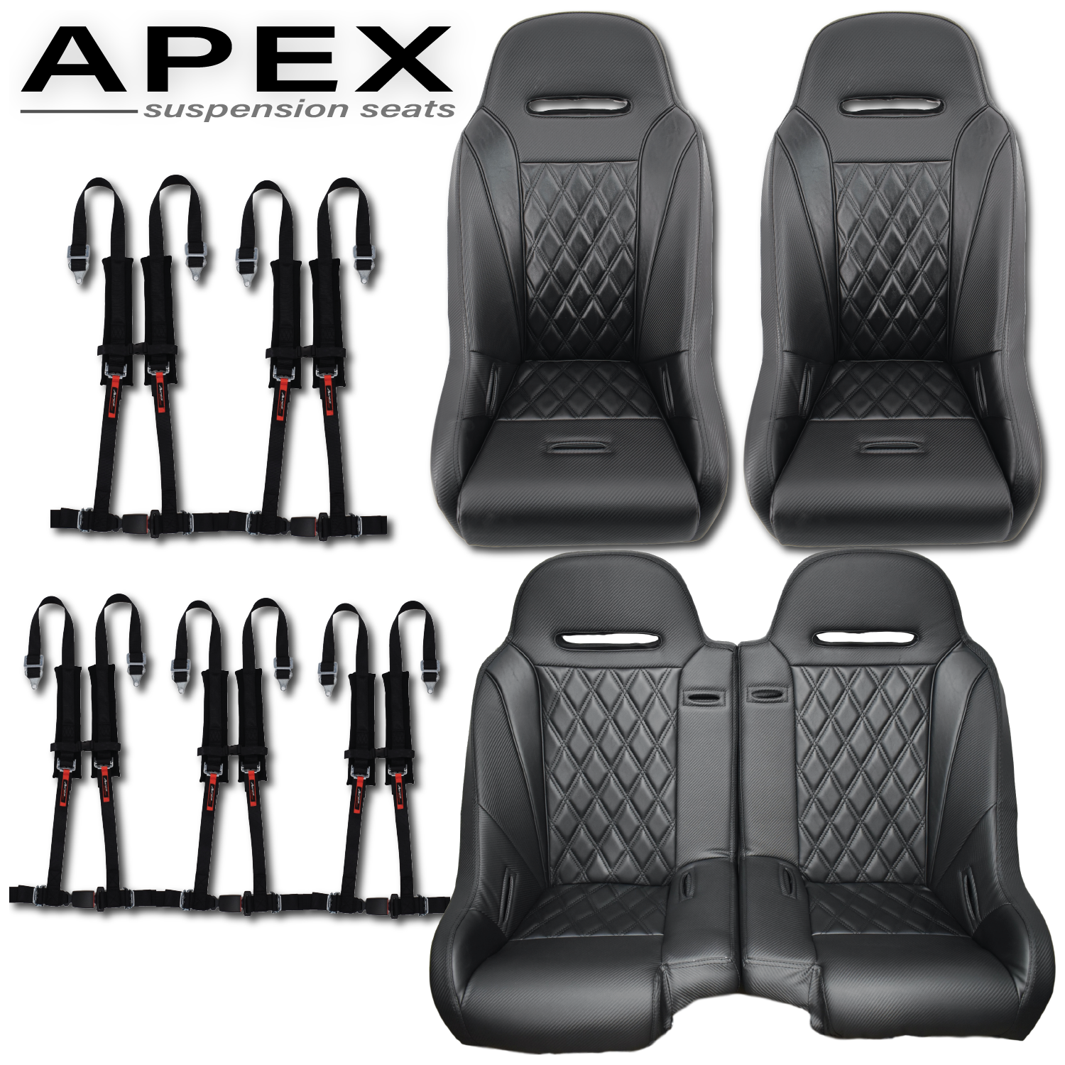 Aces Racing - 2024+ Polaris XP Bench Seat and Bucket Seat Combo