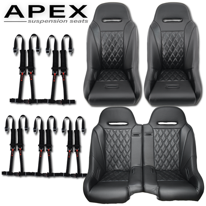 Aces Racing - 2024+ Polaris XP Bench Seat and Bucket Seat Combo