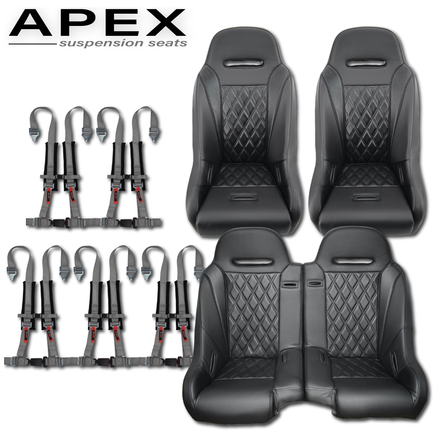 Aces Racing - 2024+ Polaris XP Bench Seat and Bucket Seat Combo