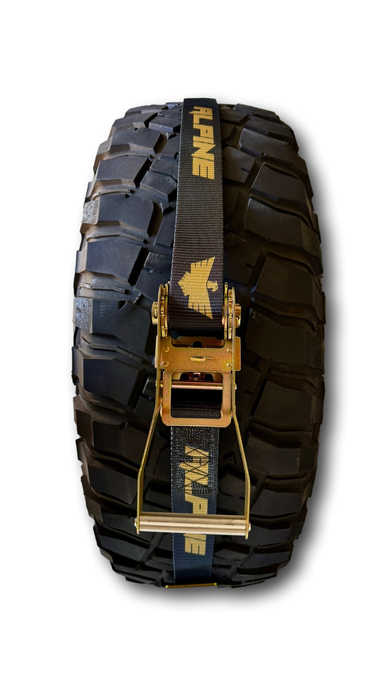 Gold Tire Tie Down (Single Strap) Alpine Offroad