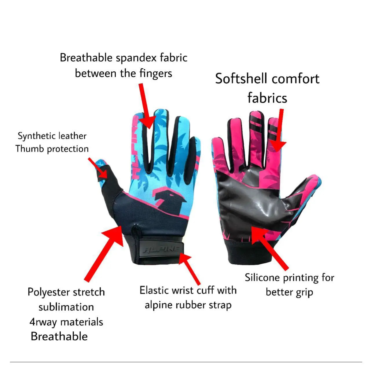 CLEARANCE-MIAMI NIGHTS GLOVES Alpine Offroad