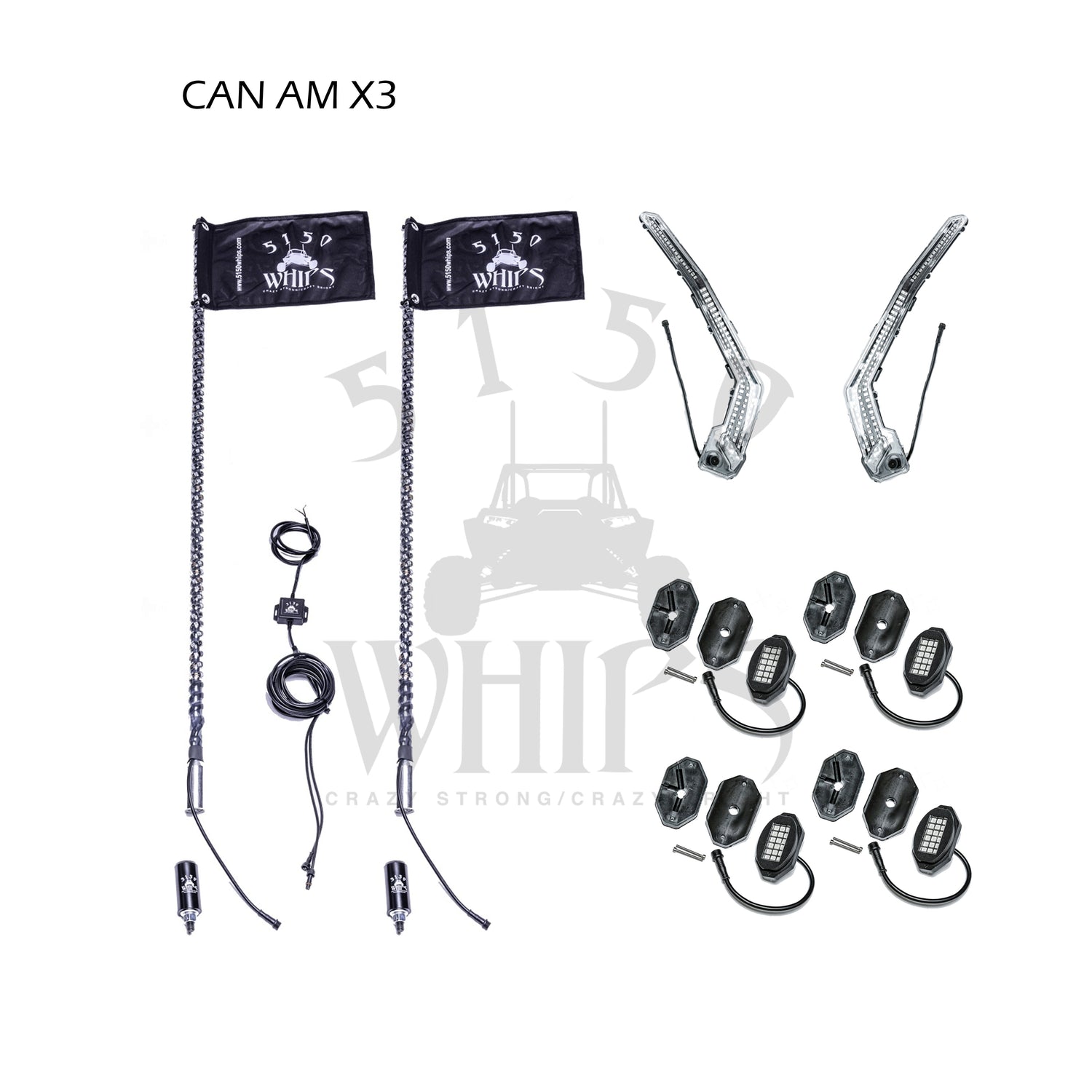 Can-Am Maverick X3 Lighting Kit 5150 Whips