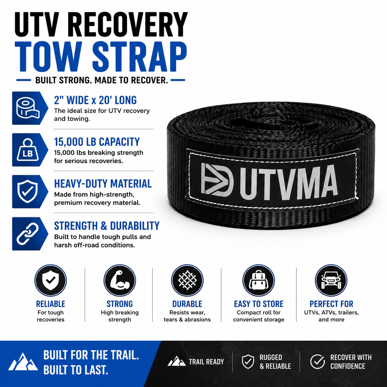 UTV Recovery Tow Strap