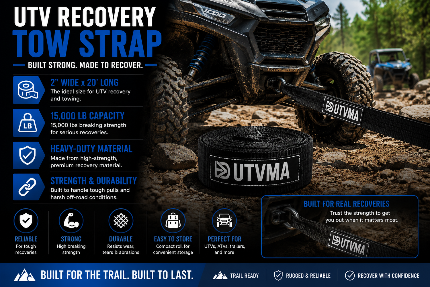 UTV Recovery Tow Strap