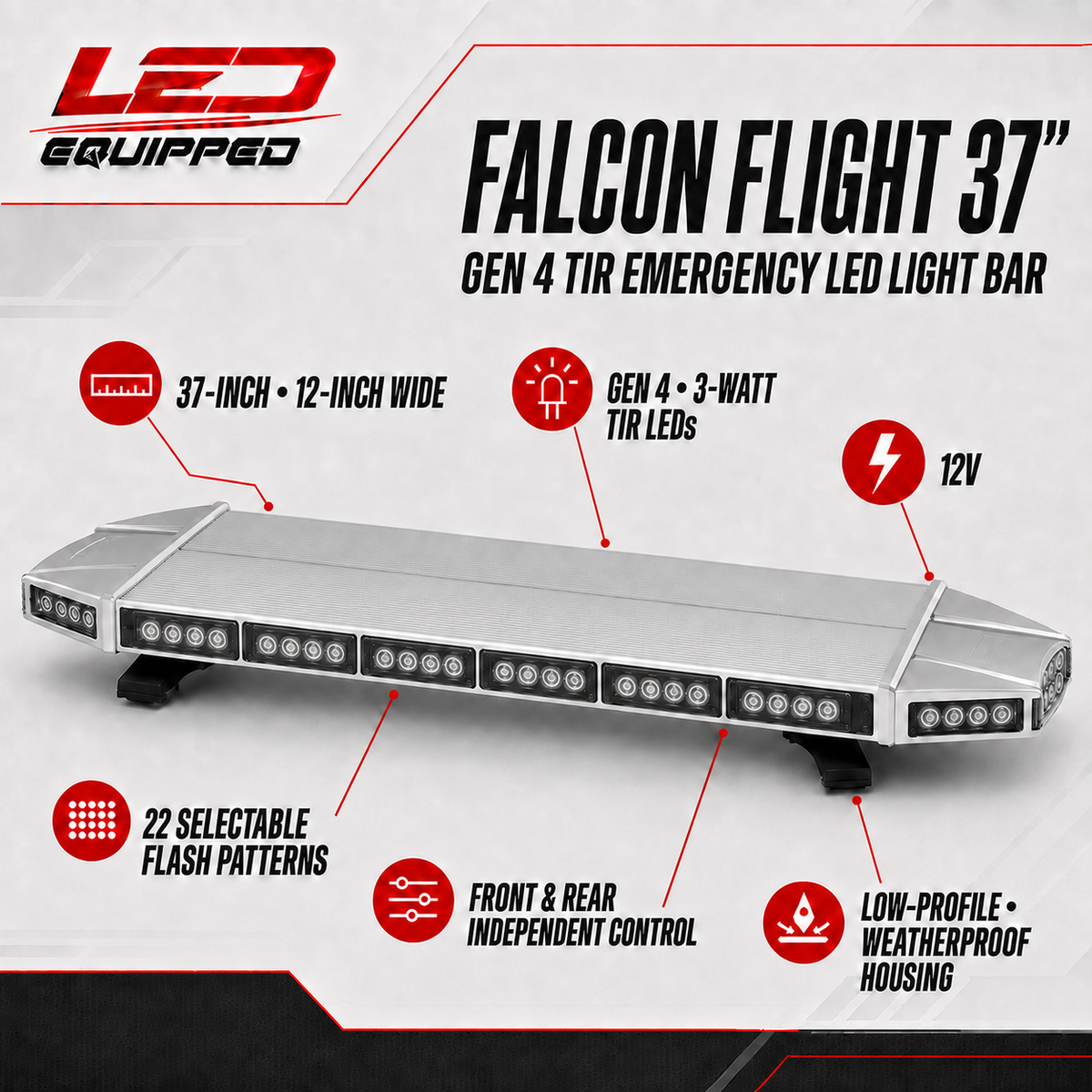 Falcon Flight Emergency LED Light Bar 37 in