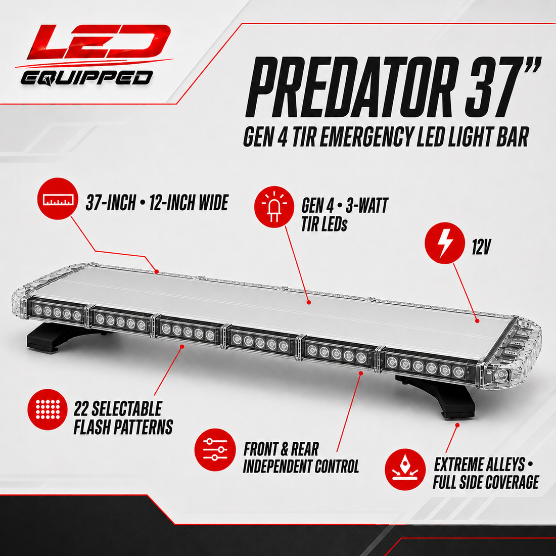 Predator Emergency LED Light Bar 37 in