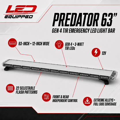 Predator Emergency LED Light Bar 63 in