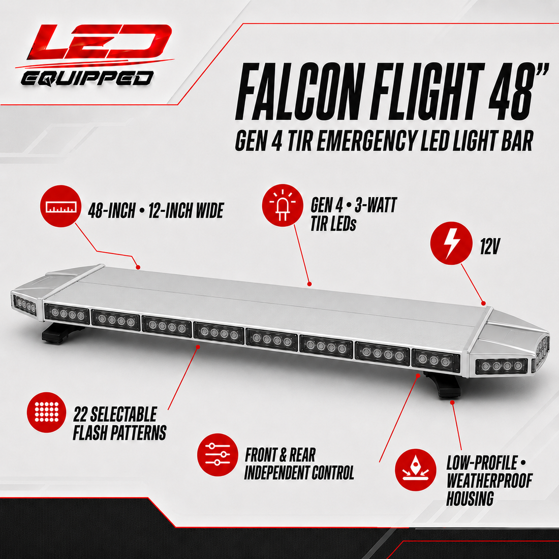 Falcon Flight Emergency LED Light Bar 48 in