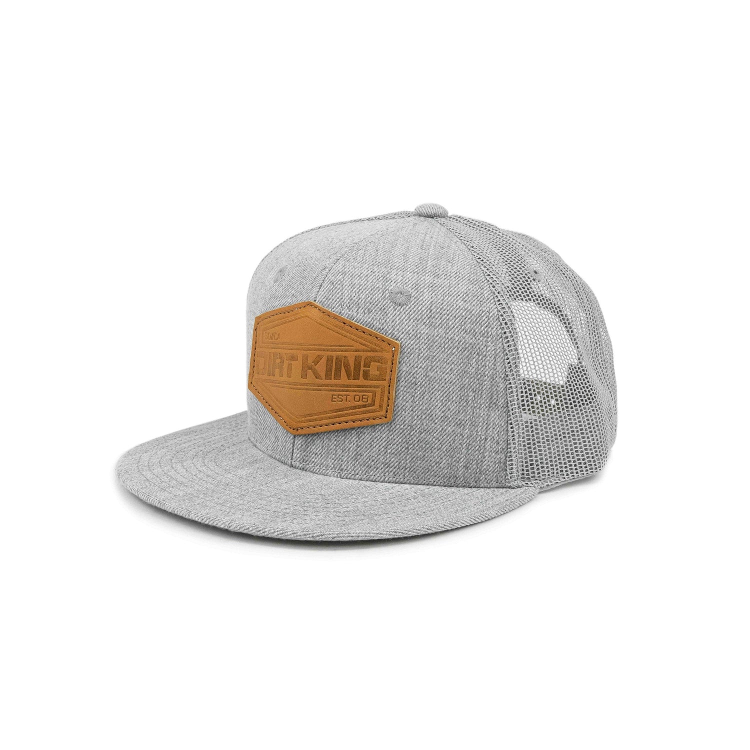 Mesh Snapback Hat With Leather Hex Patch