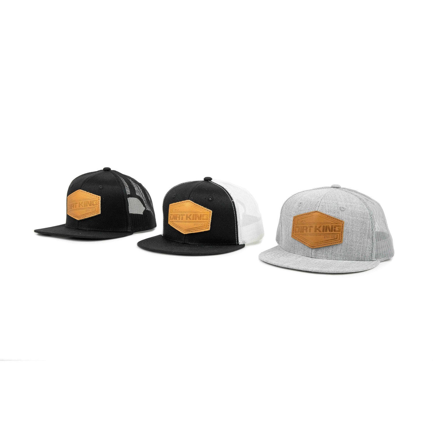 Mesh Snapback Hat With Leather Hex Patch