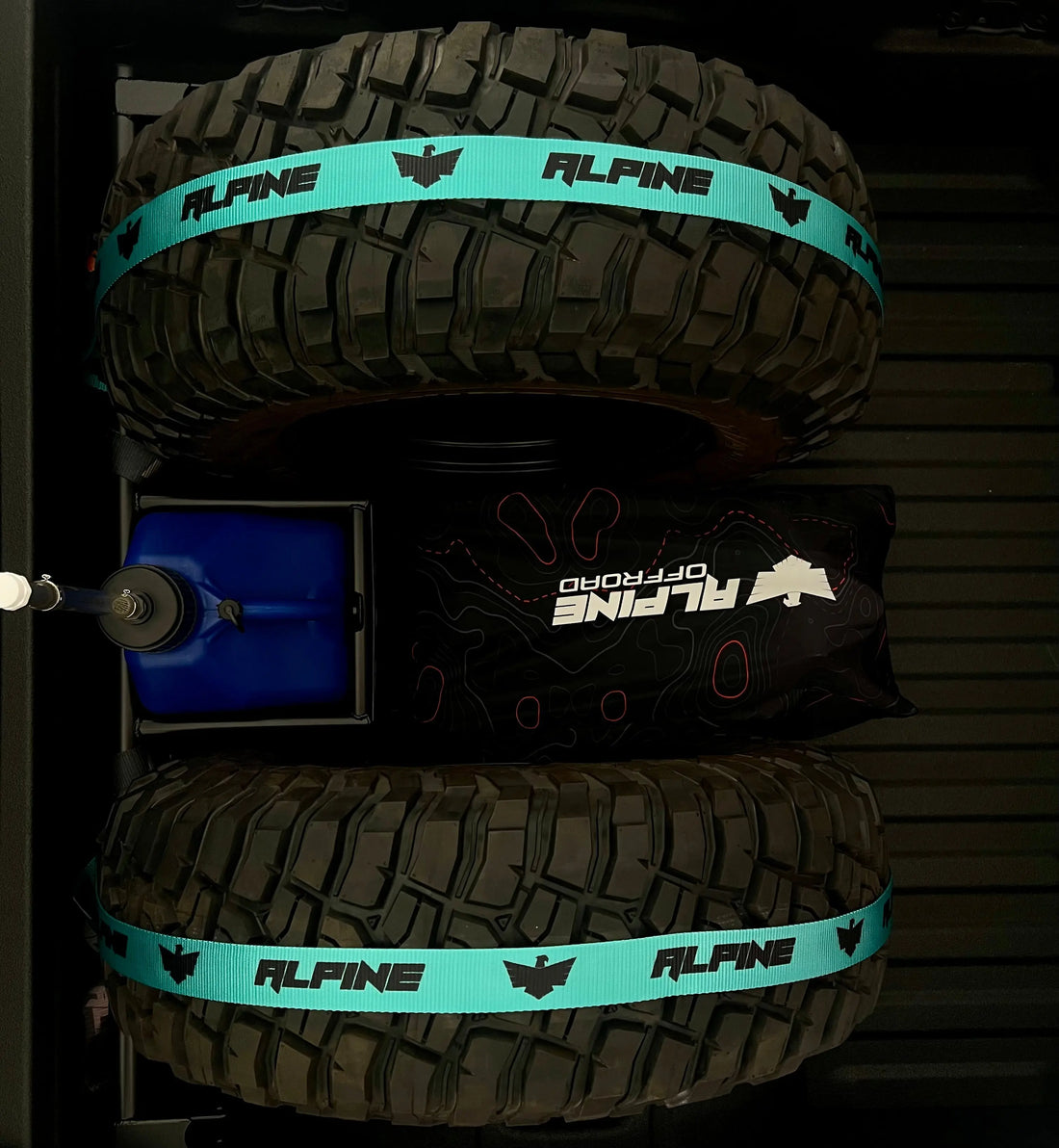 Teal Tire Tie Down (Single Strap) Alpine Offroad