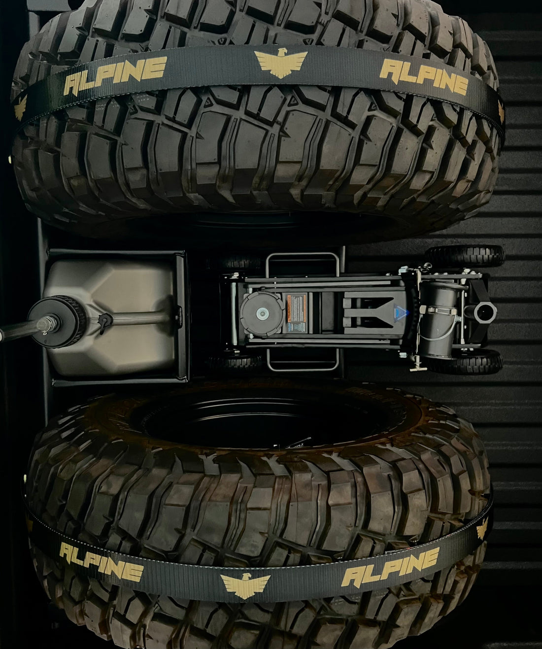 Gold Tire Tie Down (Single Strap) Alpine Offroad