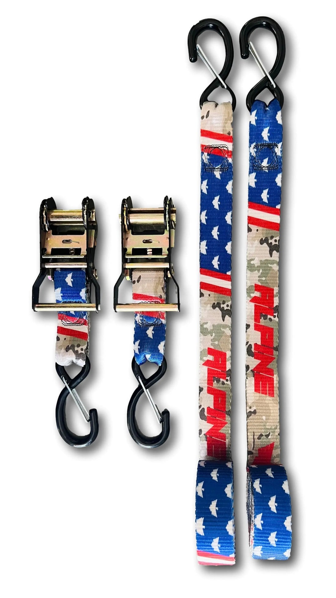 Stars and Camo Universal Tie Downs (Pair) Alpine Offroad