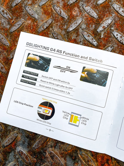 G4-RS 3 Color LED Headlight Bulbs White/Yellow/Amber