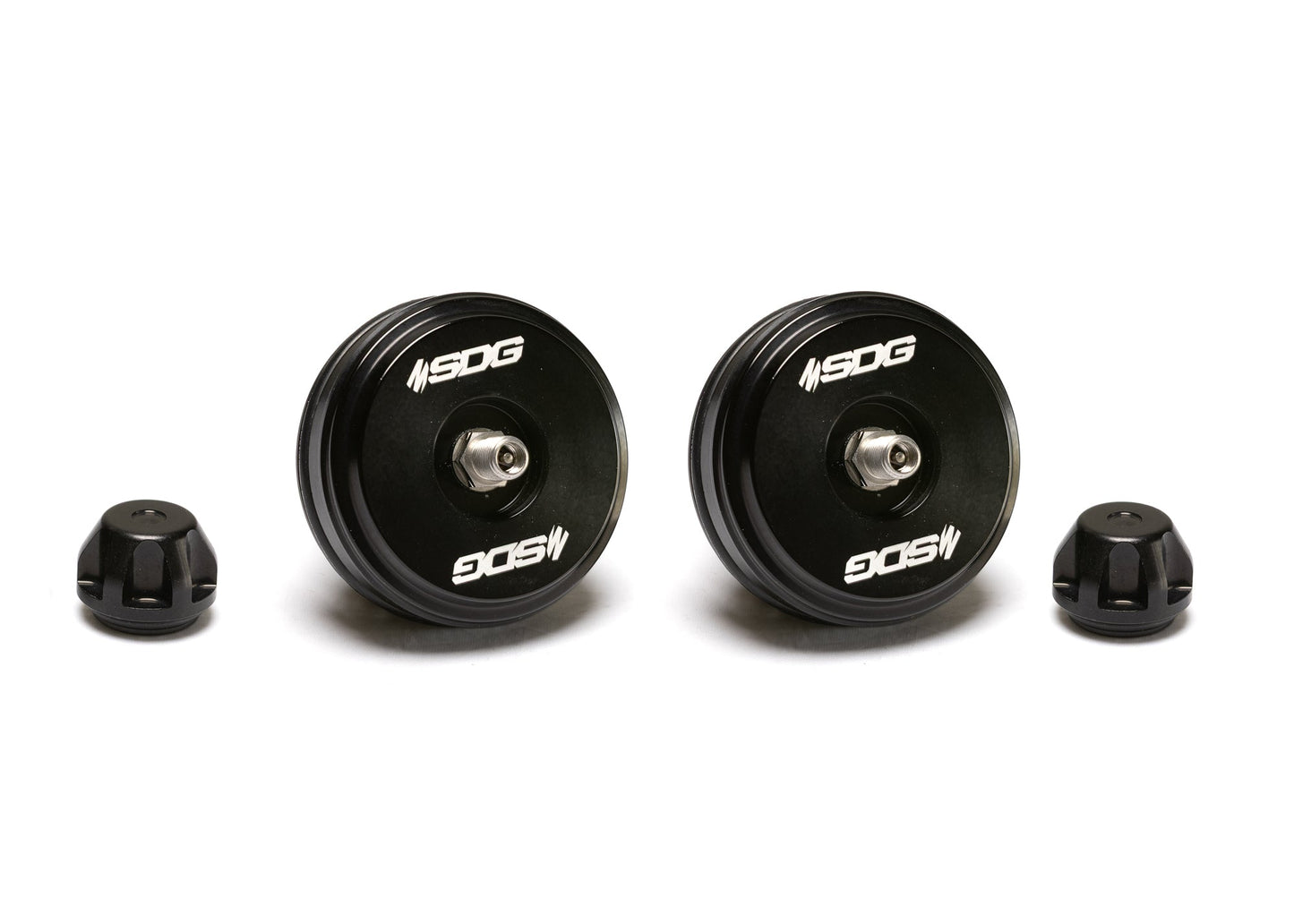 SDG Billet Aluminum 2.5" Fox Upgrade Reservoir Schrader Endcap Kit