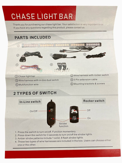Chase LED Light Bar With Built In Strobe 32"
