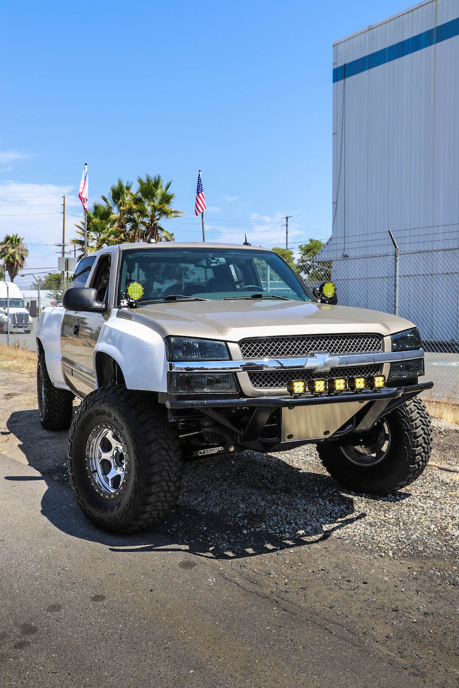 1999-2006 Chevy Silverado &amp; GMC Sierra Hood / Windshield Pillar Mounts for LED Pod USA Made