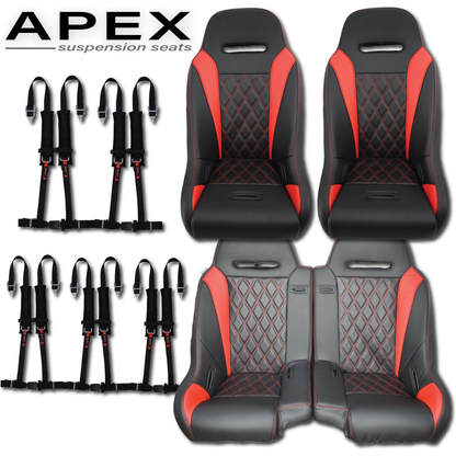 Aces Racing - 2024+ Polaris XP Bench Seat and Bucket Seat Combo