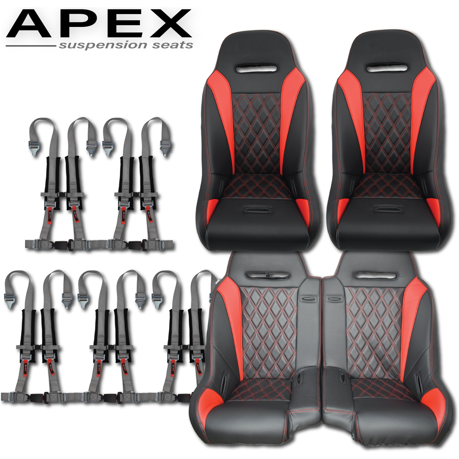 Aces Racing - 2024+ Polaris XP Bench Seat and Bucket Seat Combo